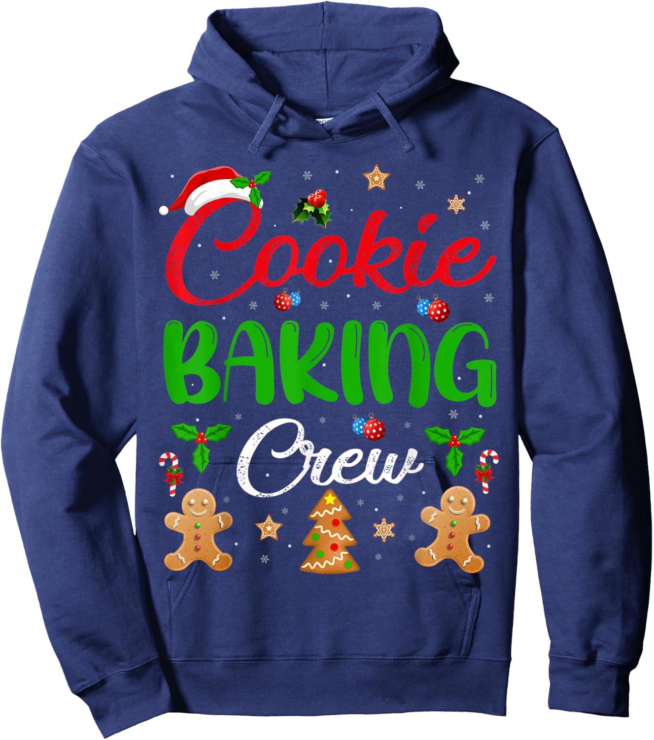 Cooking Lover Xmas Pajama Funny Cookie Baking Crew Christmas Hoodie - Hoodie | Navy