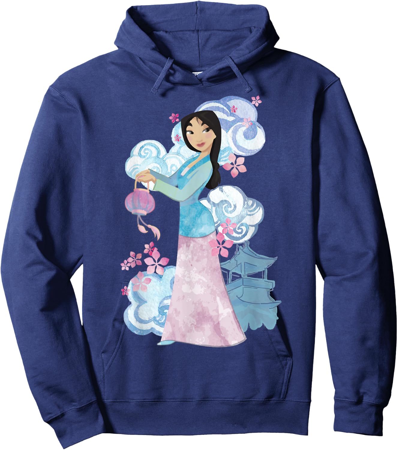 Disney Mulan Watercolor Portrait Small Hoodie - Hoodie | Navy
