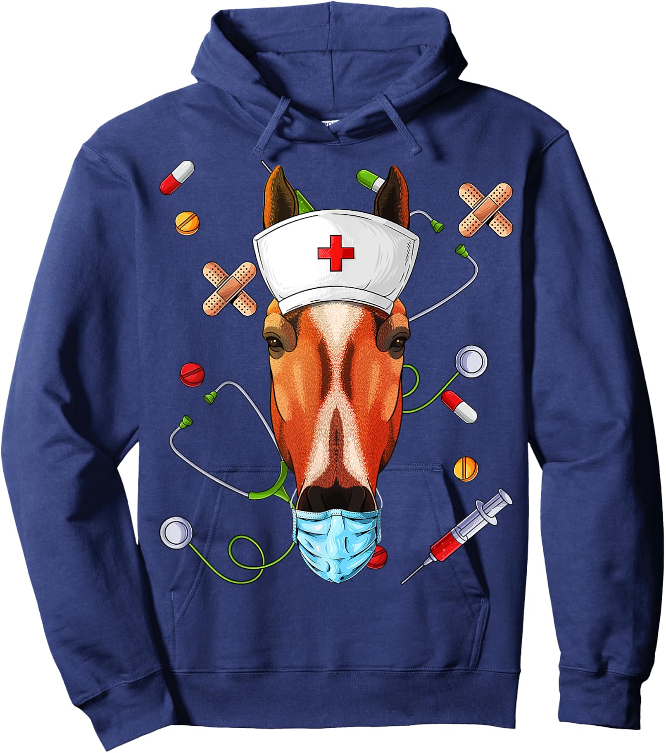 Horse Nurse RN Funny ER Nursing School Graduation Hoodie - Hoodie | Navy