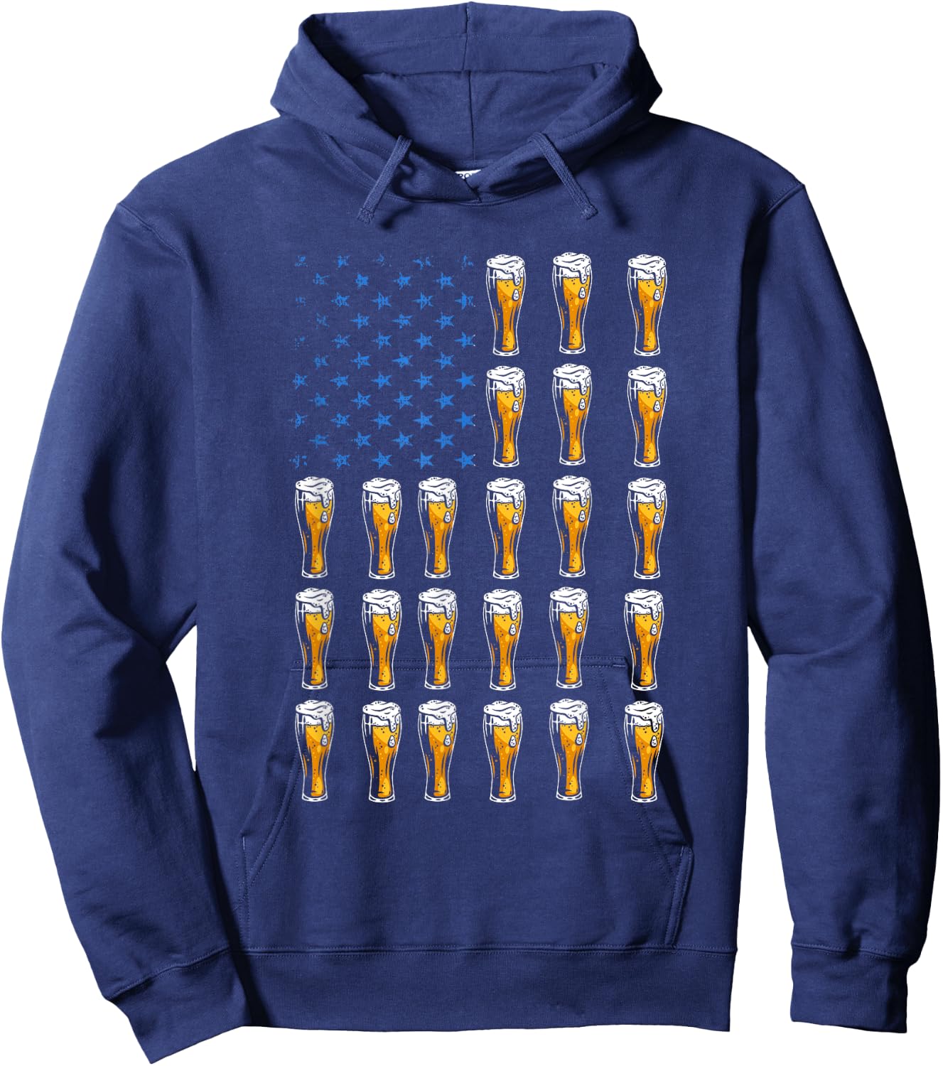 Craft Beer American Flag USA , 4th July Brewery Hoodie - Hoodie | Navy