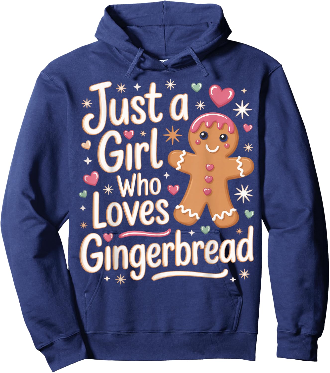Just A Girl Who Loves Gingerbread Baker Cute Holiday Lovers Hoodie - Hoodie | Navy