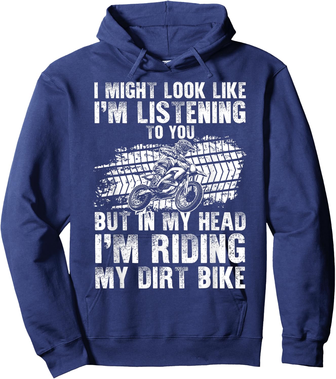 Funny Dirt Bike Art Women Dirtbike Motorcycle Riding Hoodie - Hoodie | Navy