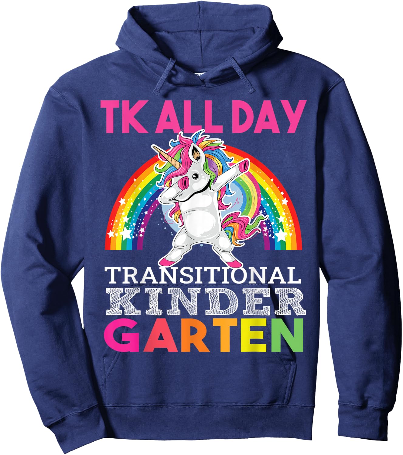 TK All Day Transitional Kindergarten Dabbing Unicorn Hoodie - Hoodie | Navy