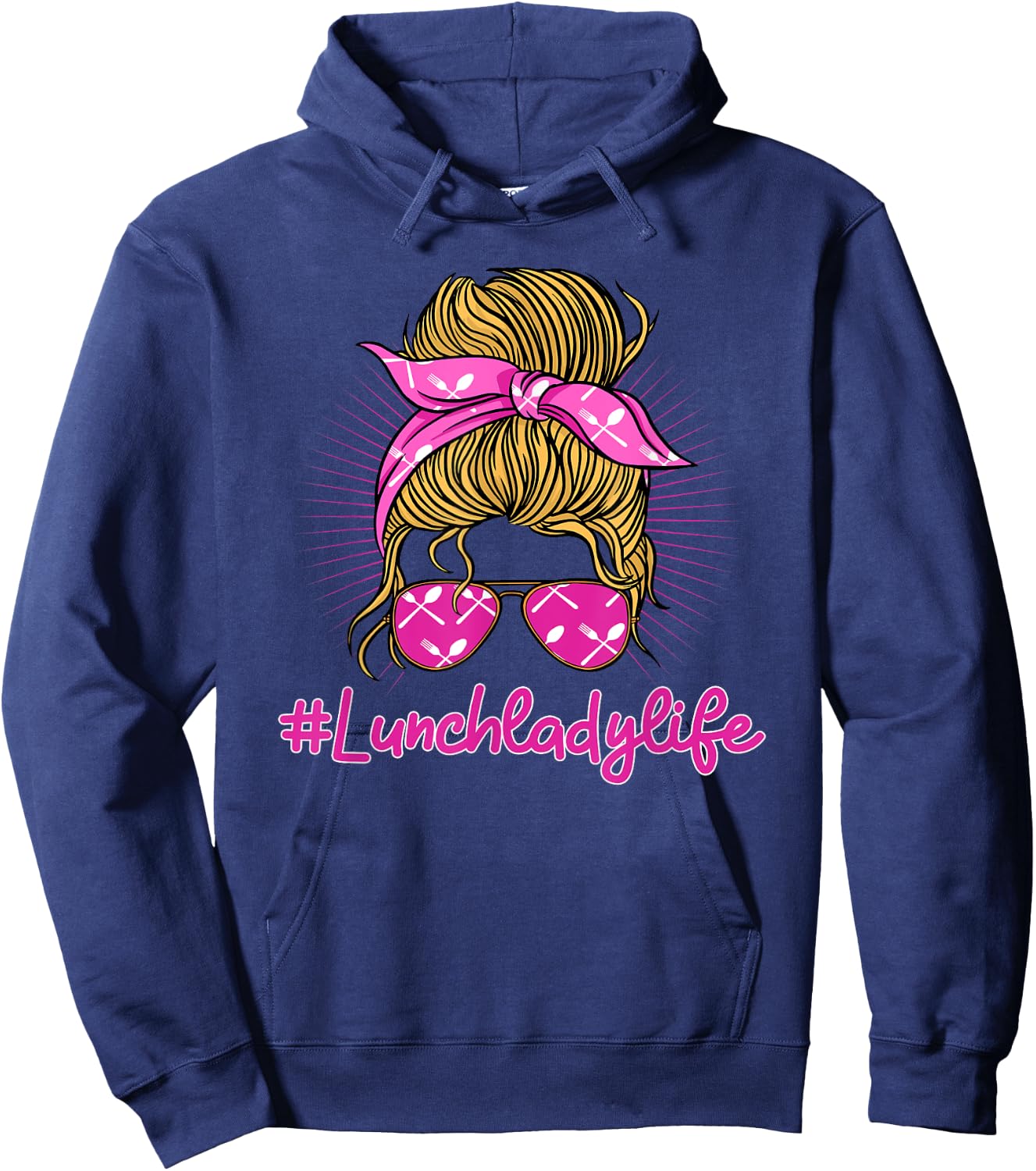 Lunch Lady Life School Food Service Worker Cafeteria Crew Hoodie - Hoodie | Navy