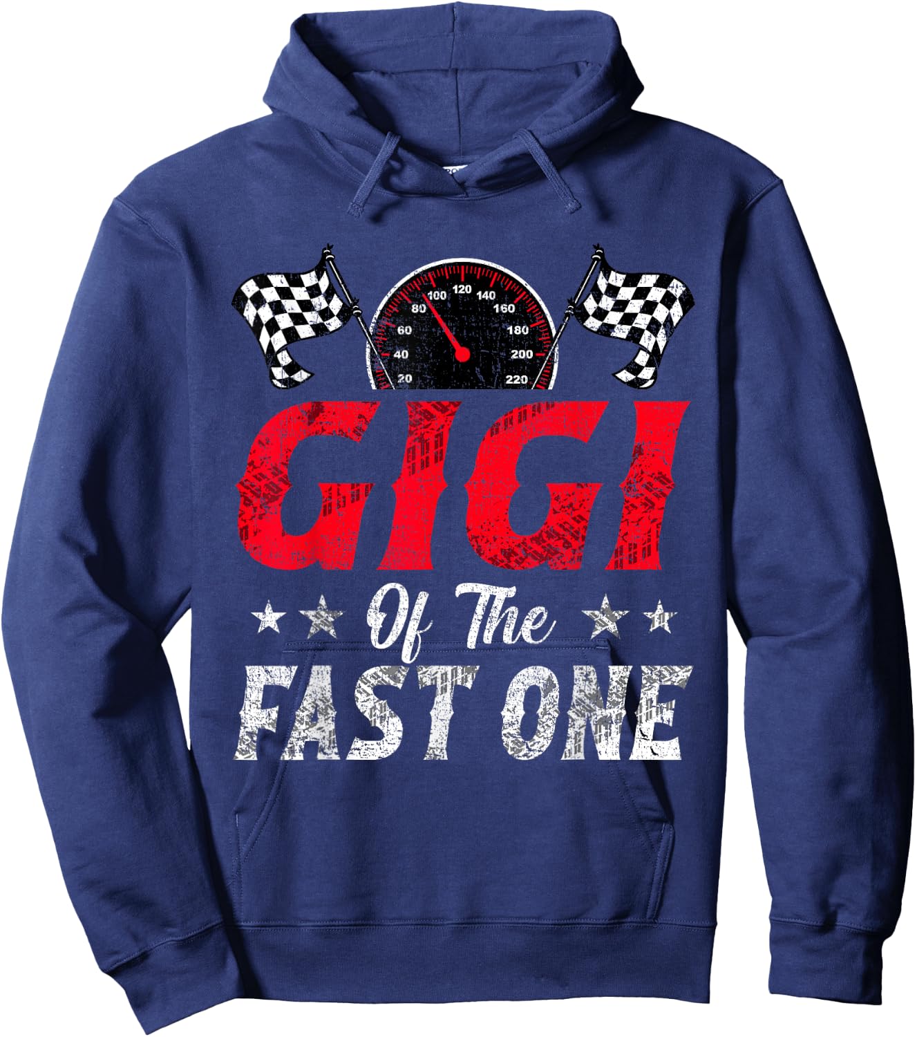 Gigi Of The Fast One 1st Birthday Racing Car Family Hoodie - Hoodie | Navy