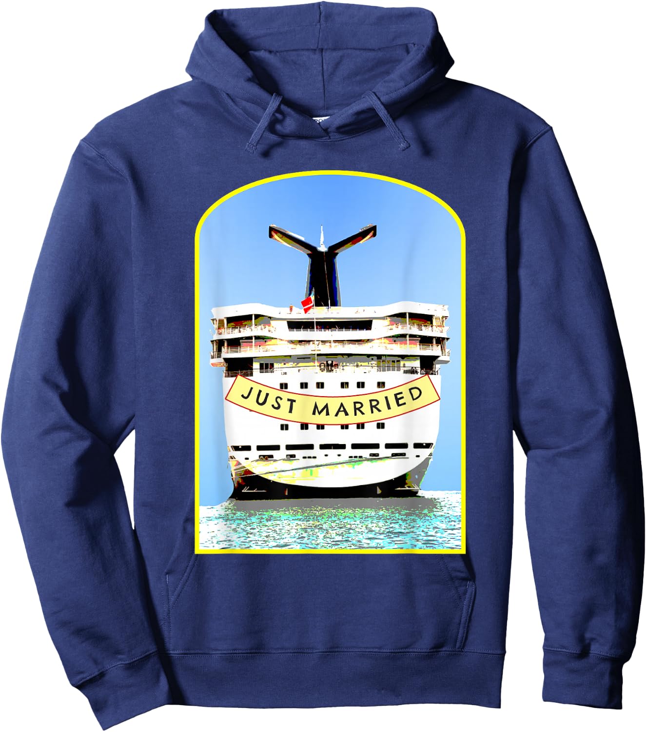 Just Married 2026 Honeymoon Cruise Newlyweds Wife Husband Hoodie - Hoodie | Navy