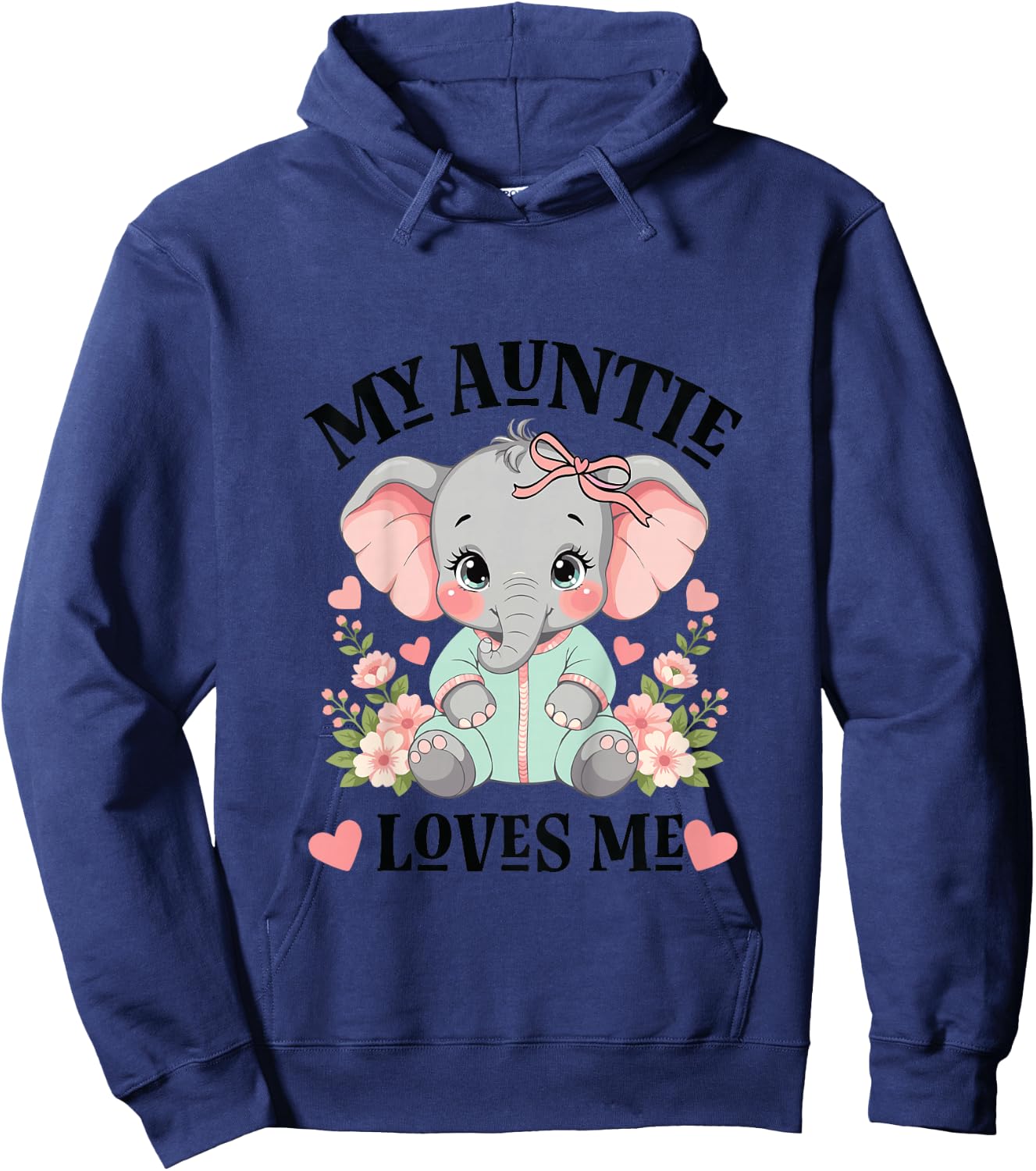 My Auntie Loves Me Niece Elephant Hoodie - Hoodie | Navy