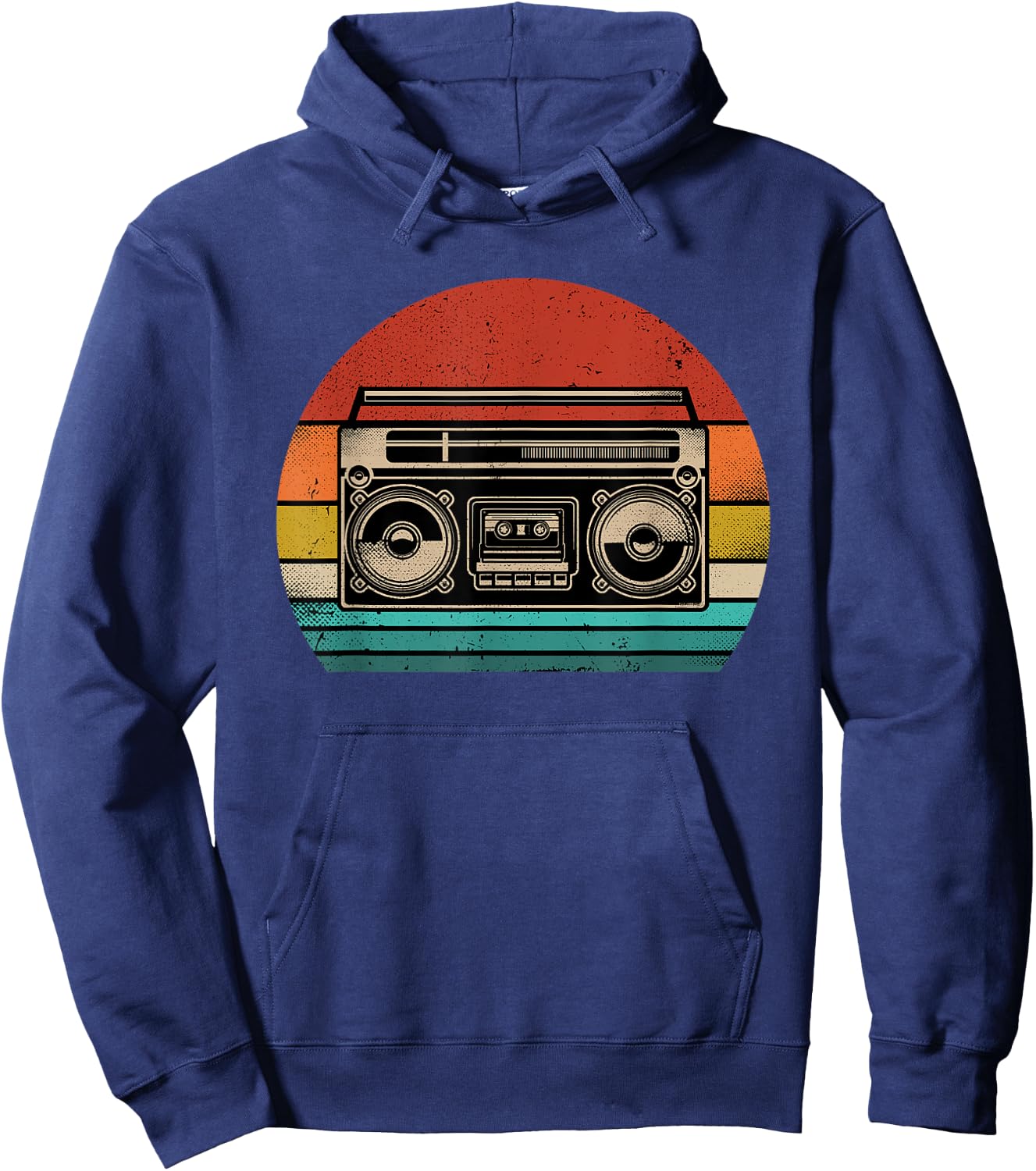 Retro Boombox Cassette Player Radio 80s Music Vintage Style Hoodie - Hoodie | Navy
