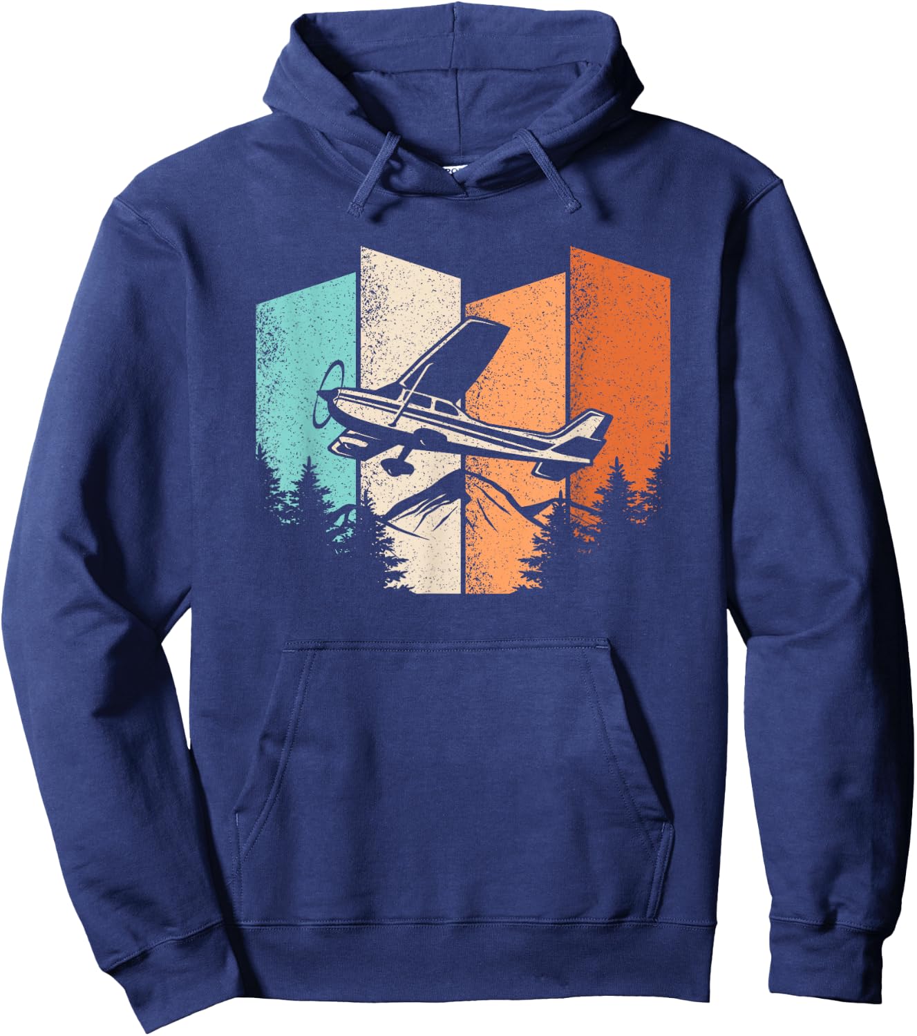 Retro Airplane Vintage Pilot Aviation Fly Plane Men Women Hoodie - Hoodie | Navy
