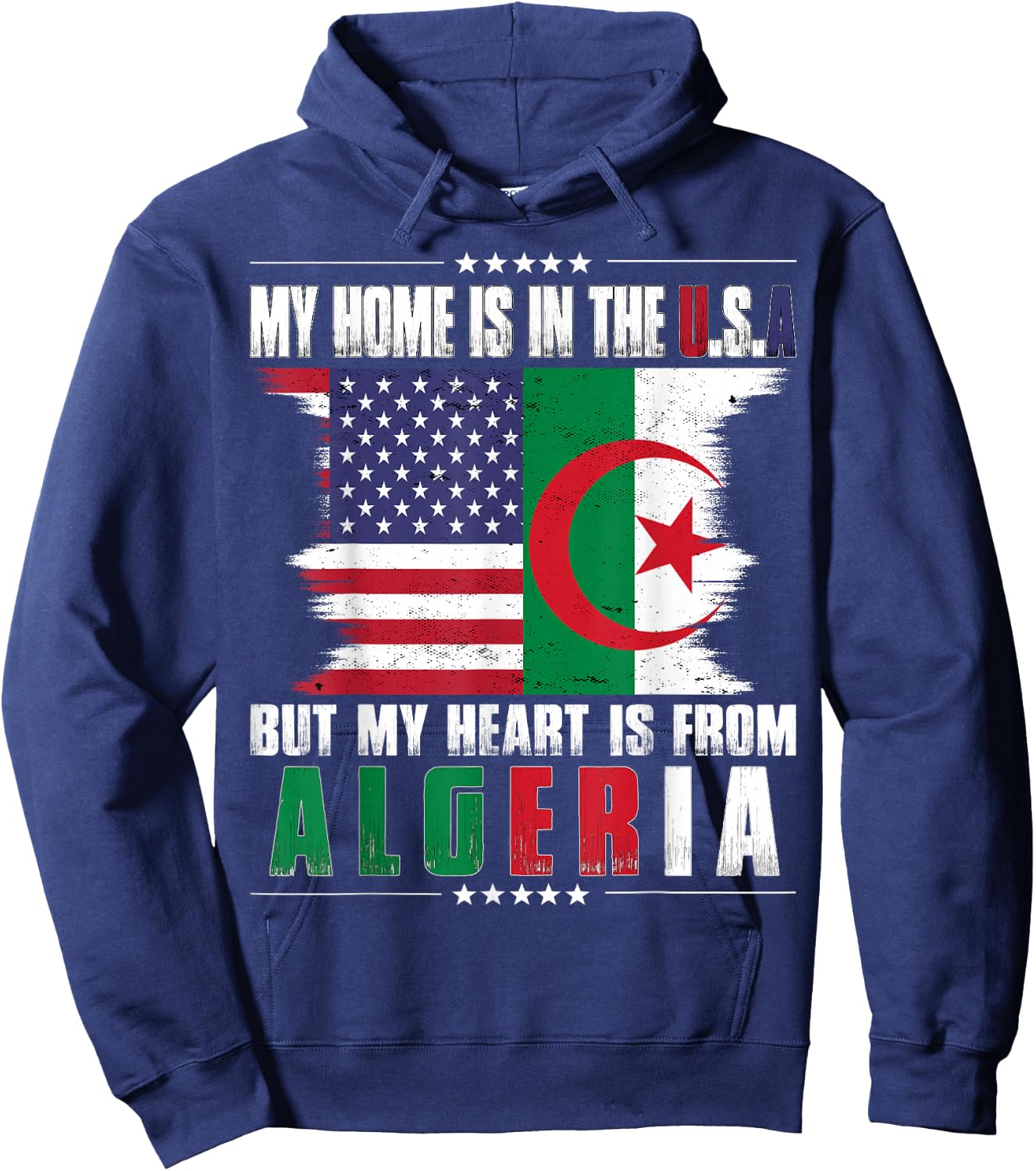 American Grown Patriot Algerian American from Algeria Hoodie - Hoodie | Navy