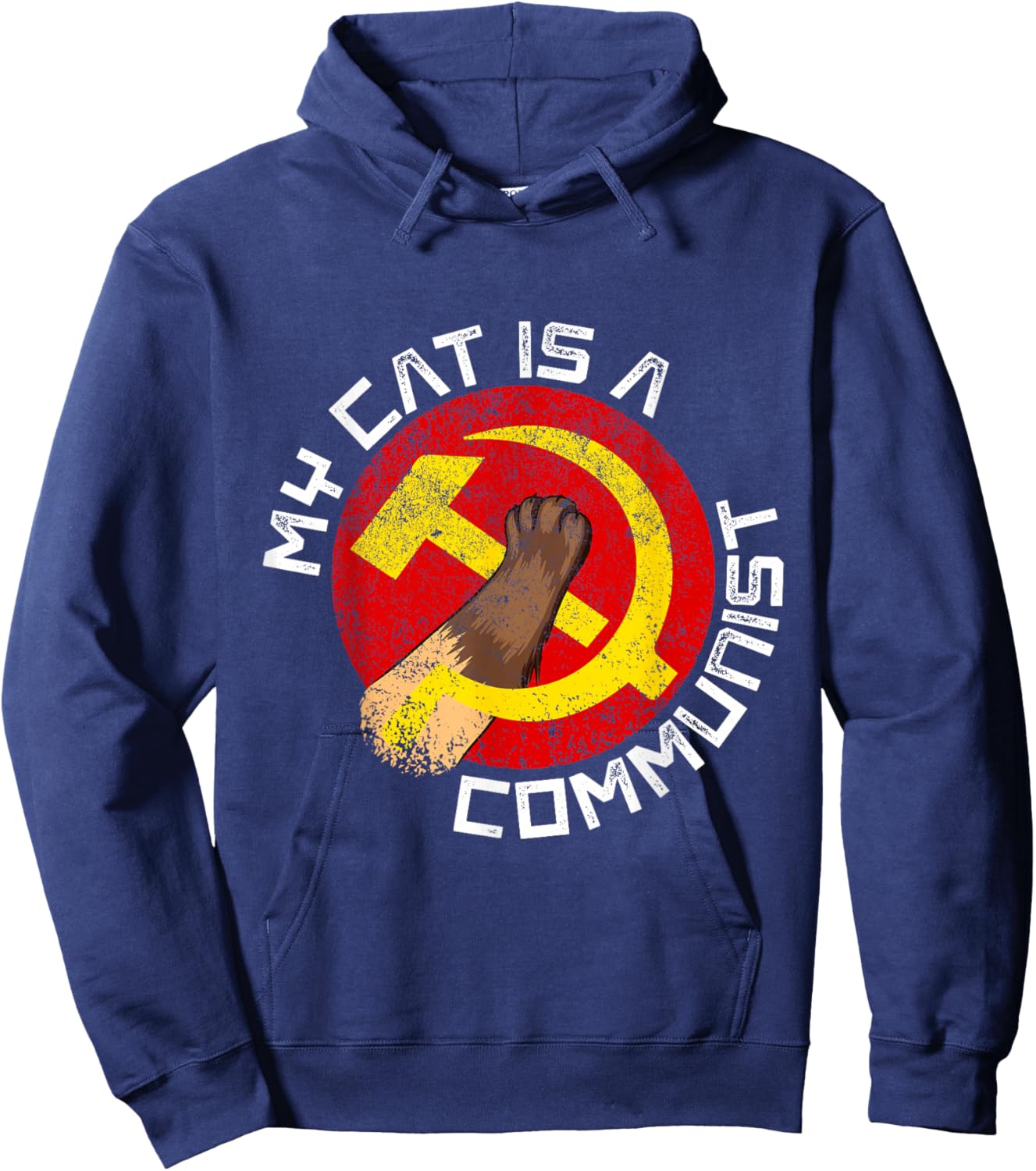 Communist Cat Funny My Cat Is A Communist For Cat Lovers Hoodie - Hoodie | Navy