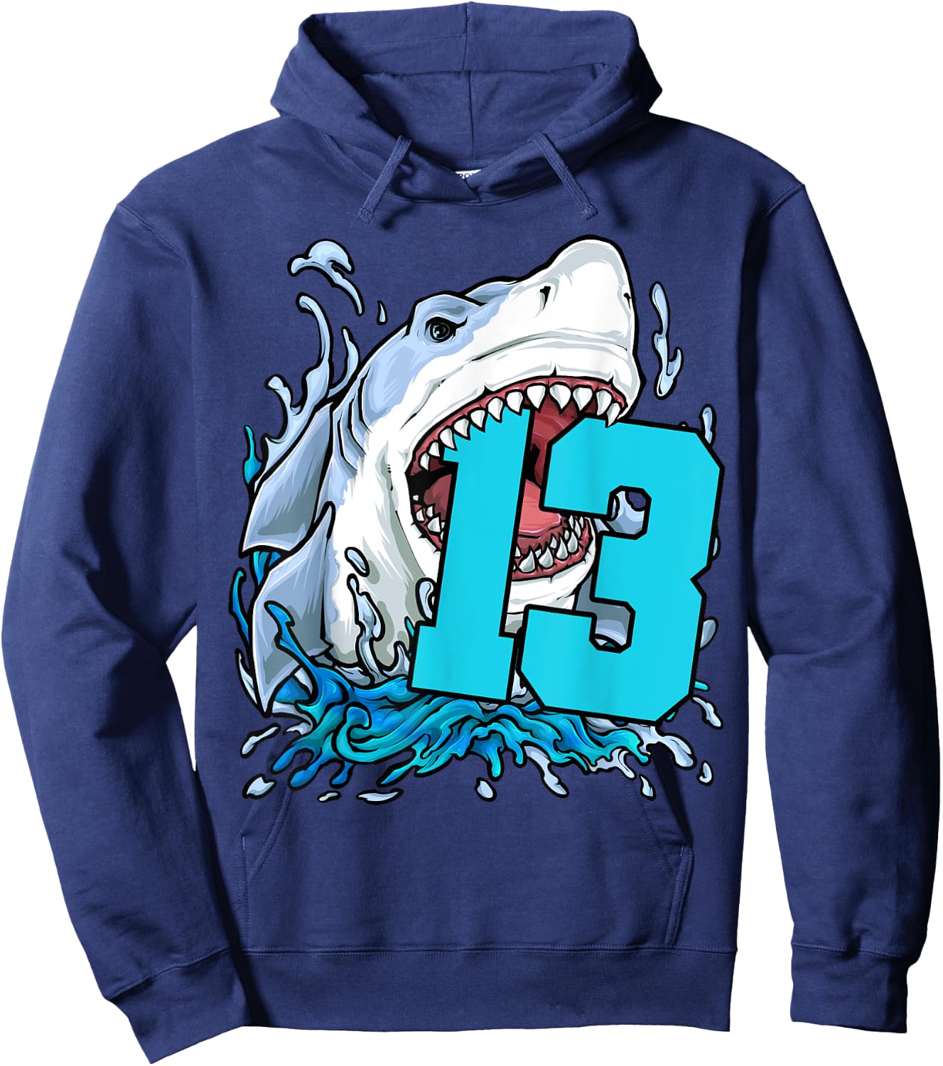 Shark Lover 13th Birthday Hoodie - Hoodie | Navy