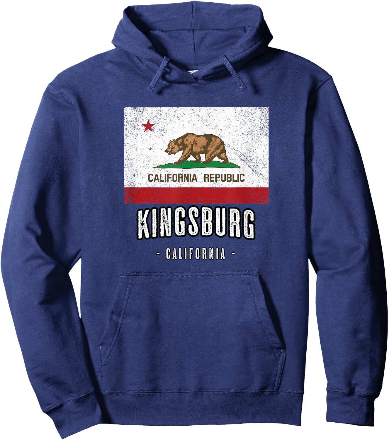 KINGSBURG - California | Cali City Souvenir - CA Flag Hoodie - Hoodie | Navy