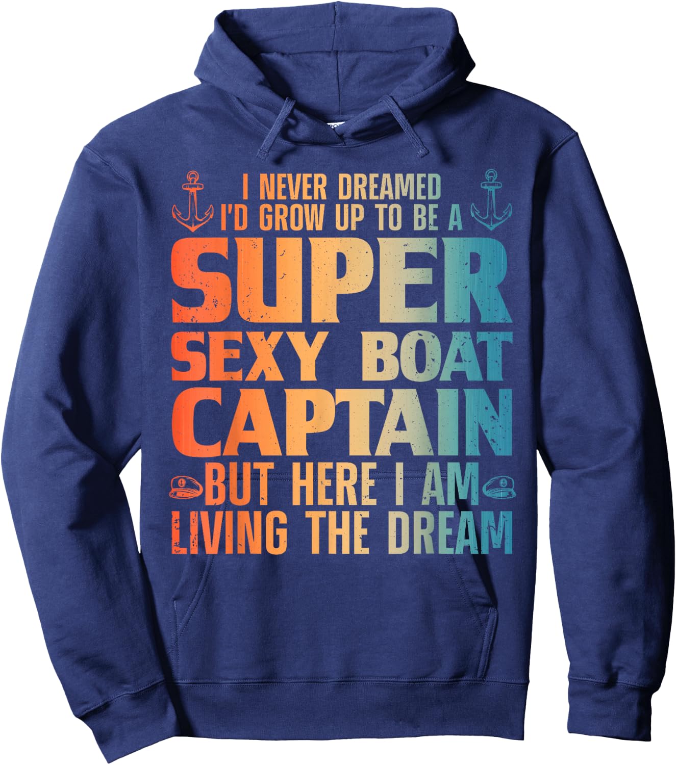 Cool Boat Captain Women Sail Pontoon Boating Boater Hoodie - Hoodie | Navy