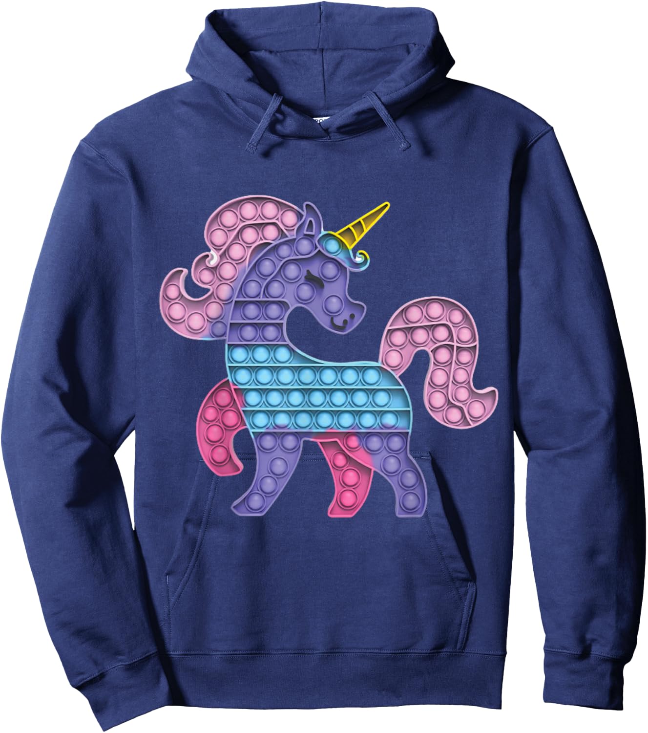 Pop Up Fidget Game Unicorn Rainbow Colourful for Girls Hoodie - Hoodie | Navy