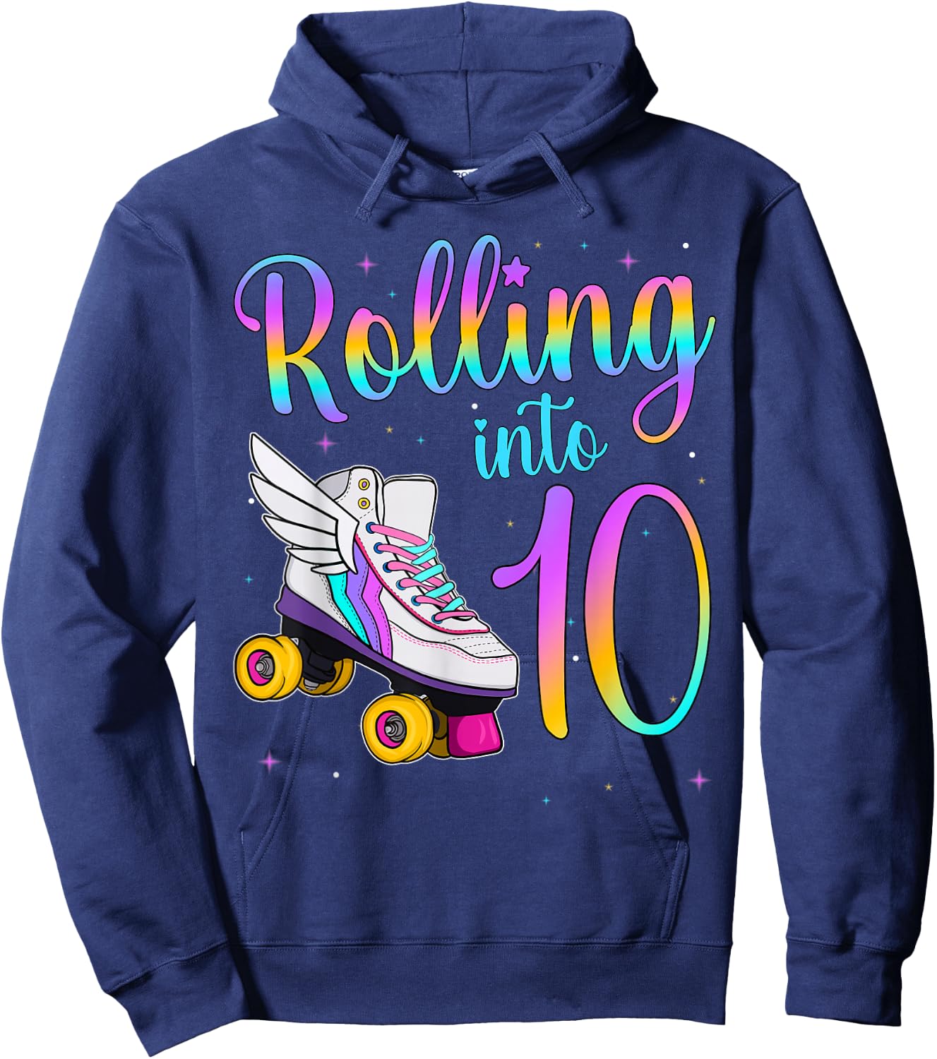 Rolling Into 10 years. Lets Roll I'm Turning 1 Roller Skates Hoodie - Hoodie | Navy
