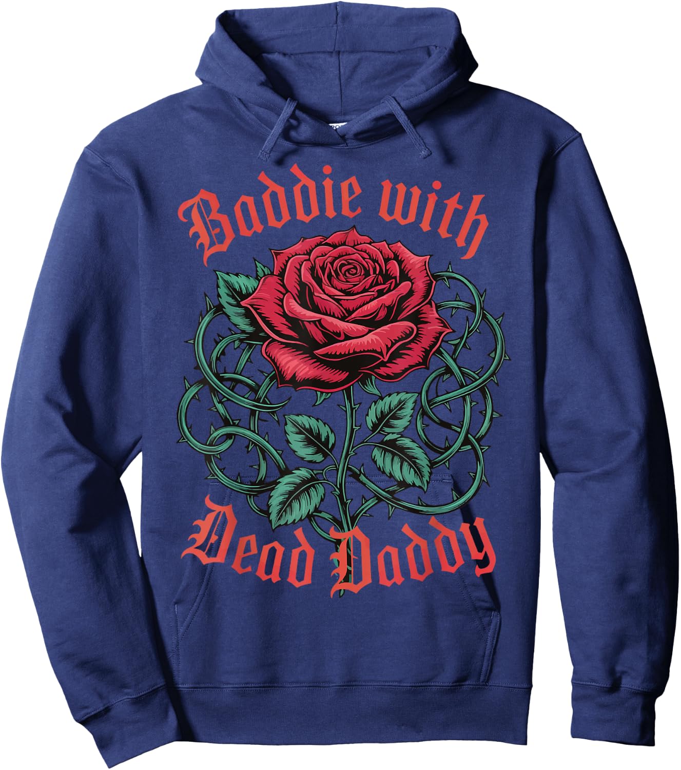 Baddie With Dead Daddy Hoodie - Hoodie | Navy