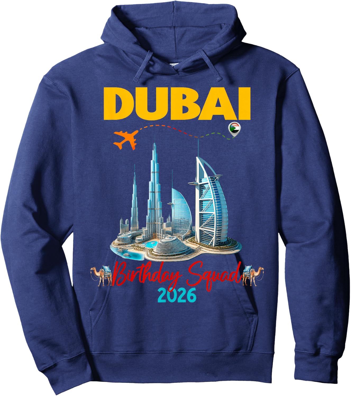 Dubai Family Friends Vacation 2026 Birthday Group Hoodie - Hoodie | Navy
