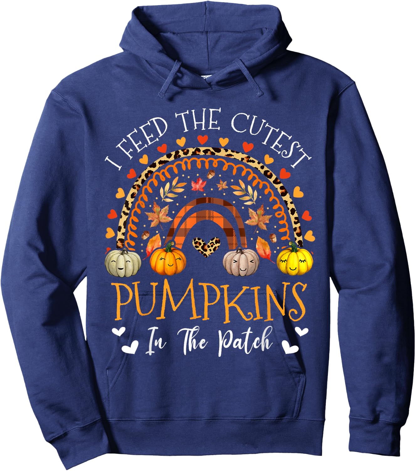 Lunch Lady Thanksgiving I Feed Cutest Pumpkins In The Patch Hoodie - Hoodie | Navy