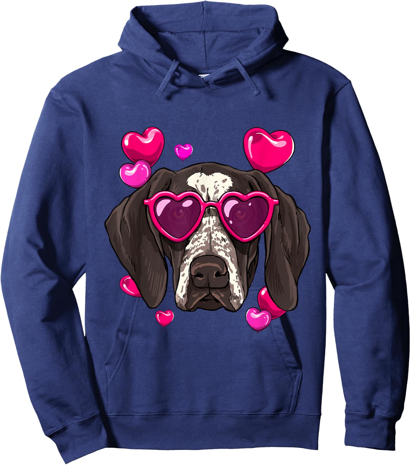 German Shorthaired Pointer Valentines Day Heart Dog Lover Hoodie - Hoodie | Navy