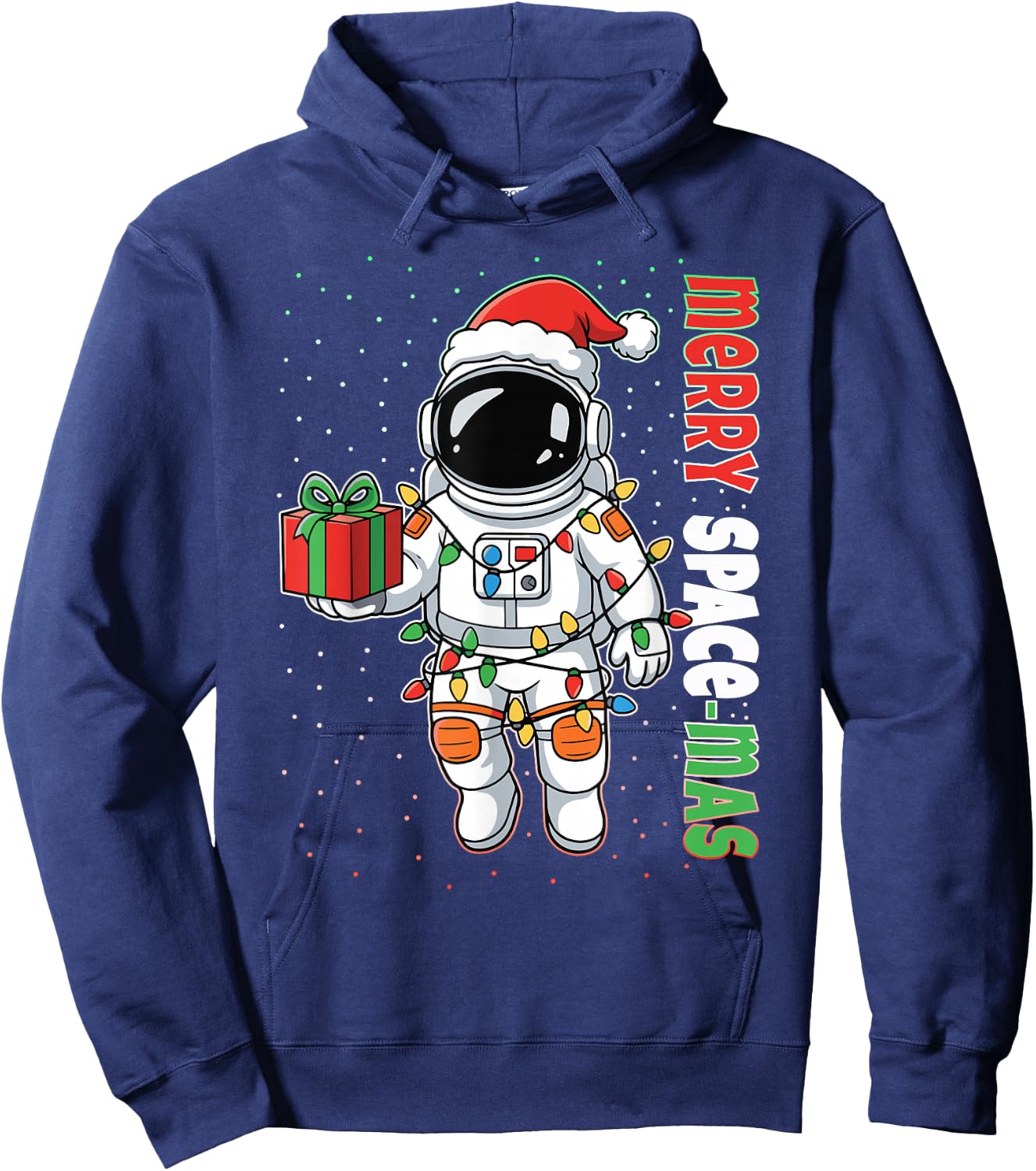 Merry Space-Mas Funny Christmas Santa Astronaut Spaceman Hoodie - Hoodie | Navy