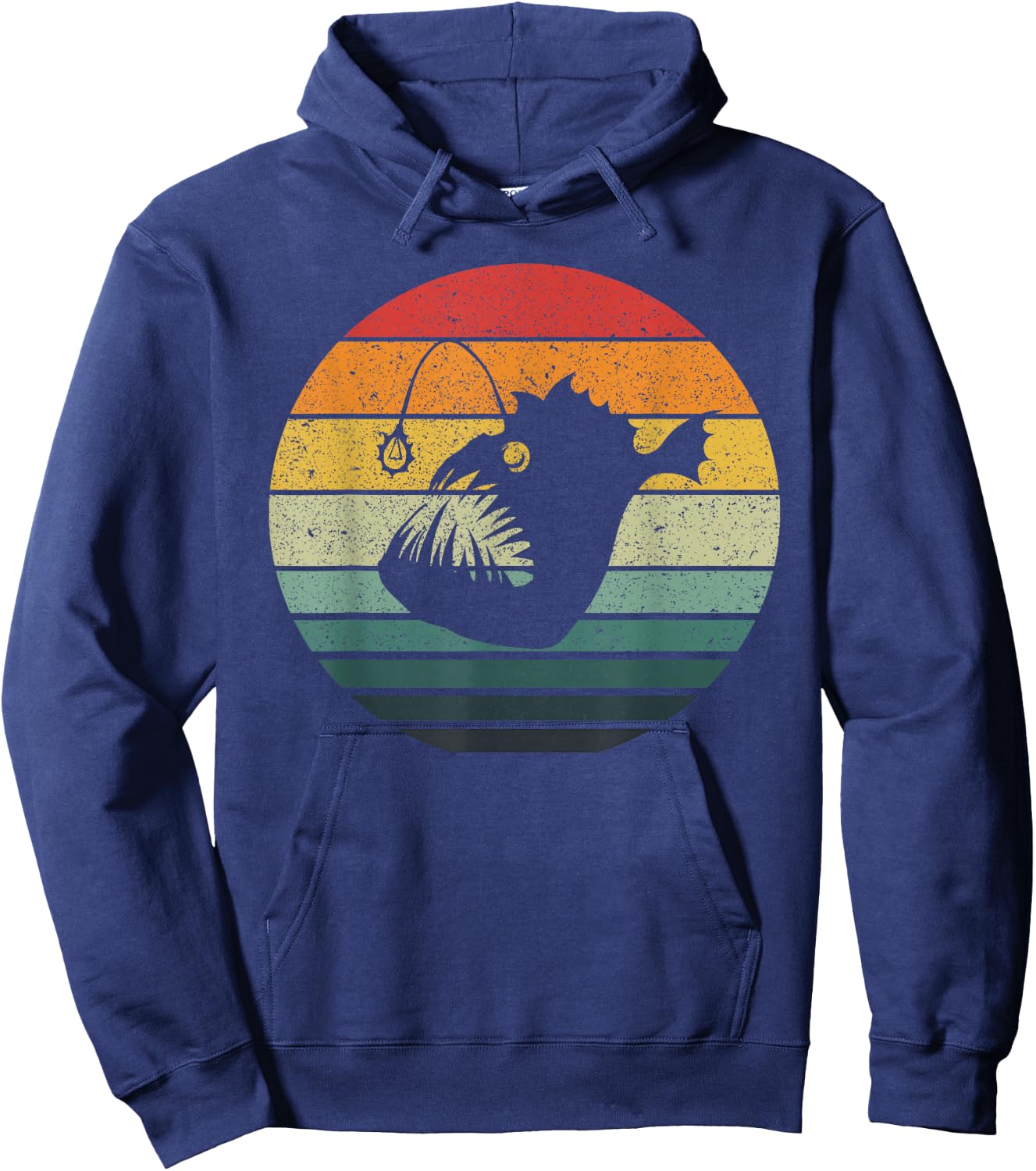 Vintage Angler Fish Retro Design Hoodie - Hoodie | Navy