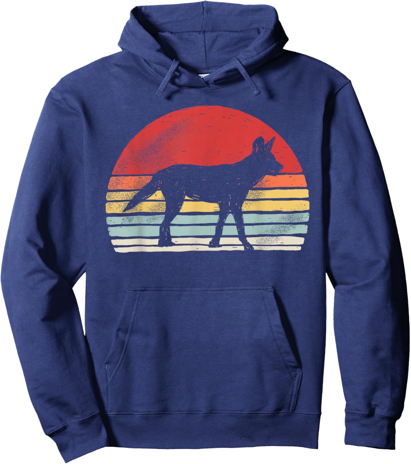Vintage African Wild Dog The Painted Wolf Cape Hunting Dog Hoodie - Hoodie | Navy