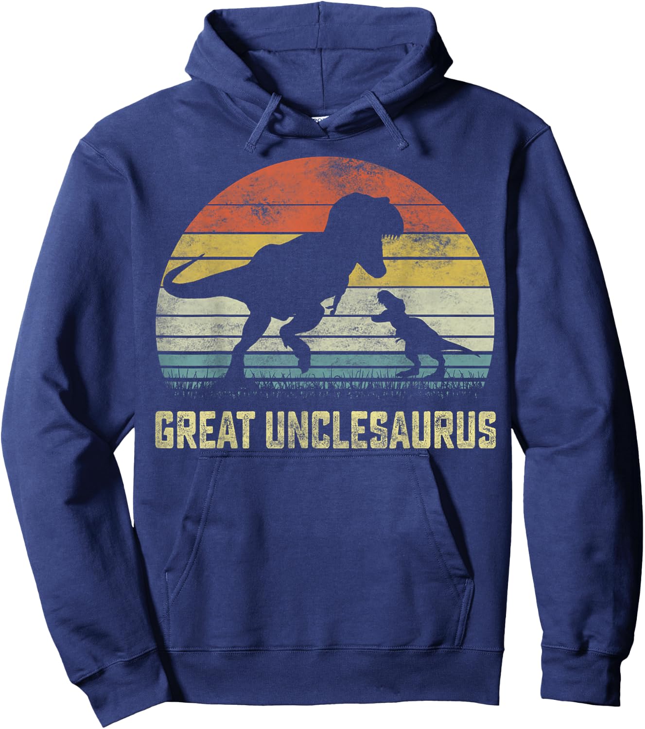 Great unclesaurus T Rex Dinosaur Great uncle Saurus Family Hoodie - Hoodie | Navy