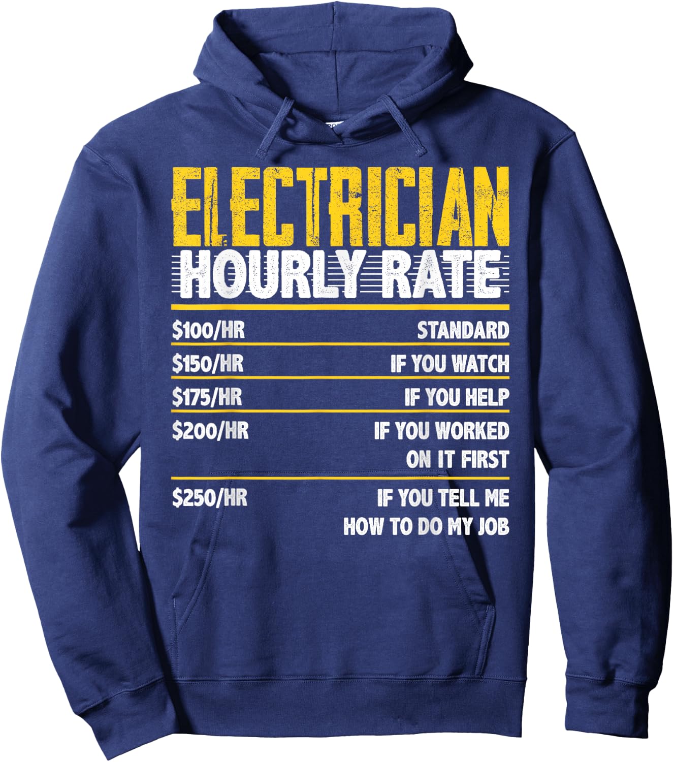 Electrician Hourly Rate Hoodie - Hoodie | Navy