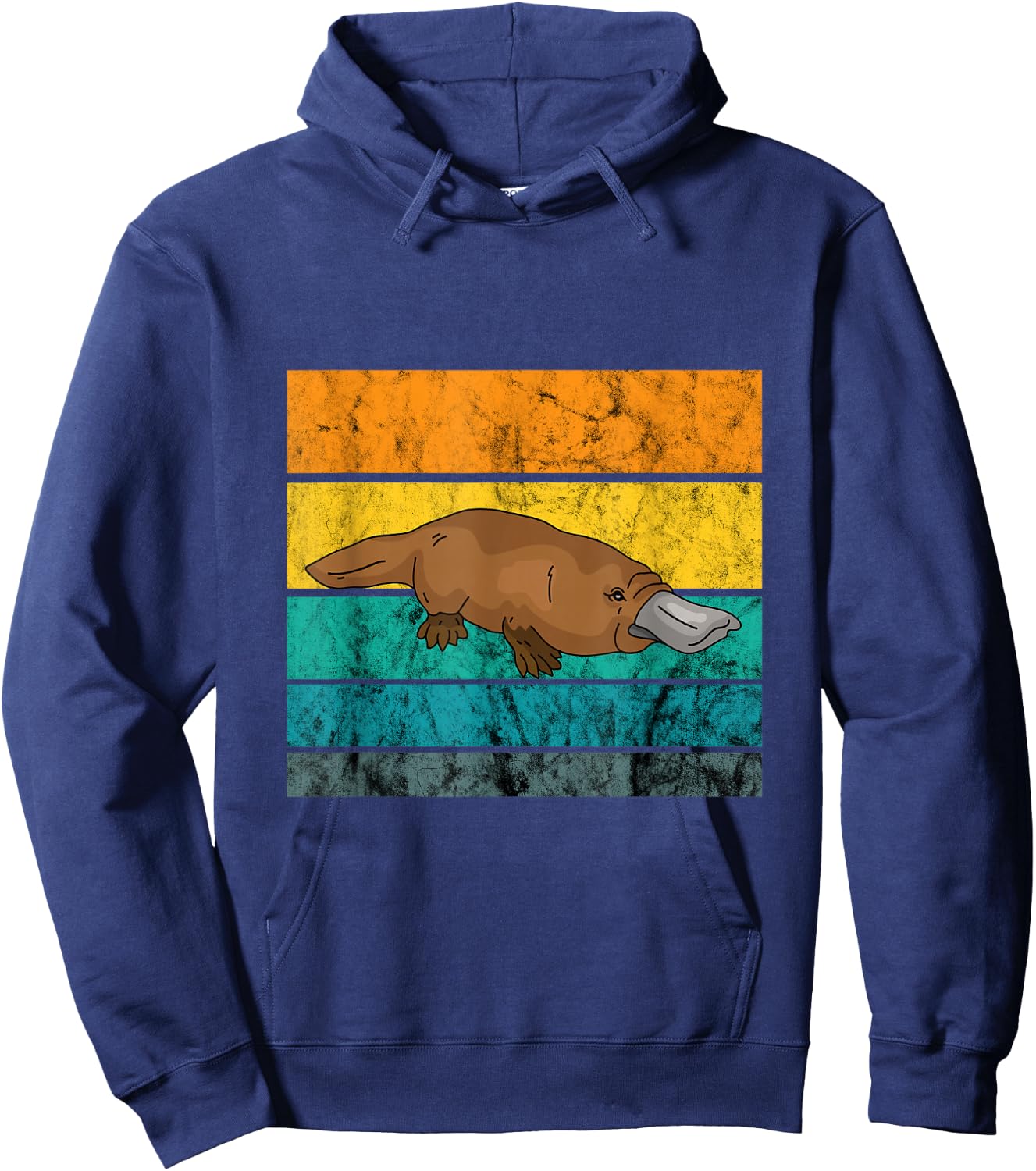 Platypus Duck Billed Retro Vintage Sunset Platypus Wildlife Hoodie - Hoodie | Navy