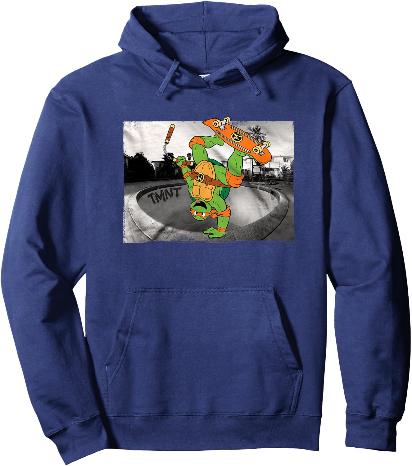 TMNT Michelangelo with Skate Board Hoodie - Hoodie | Navy