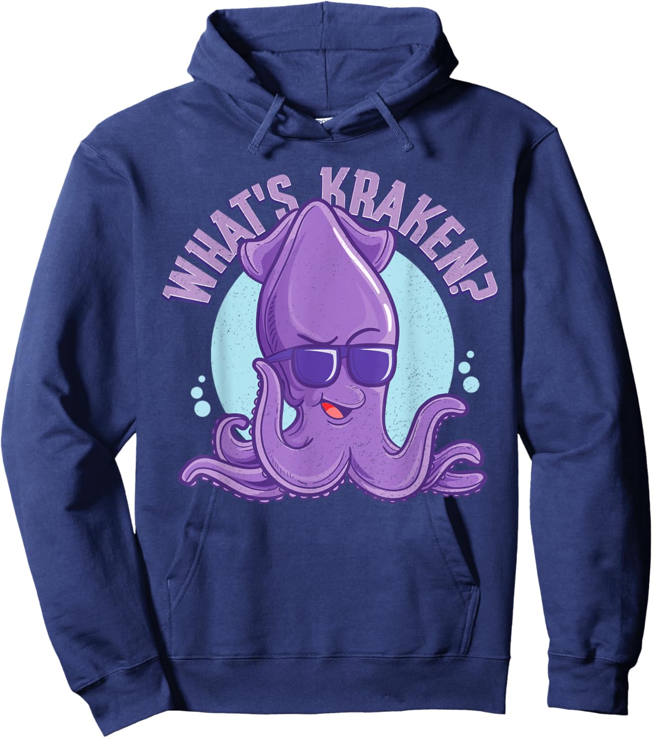 Funny Hipster Cryptids Sea Monster Octopus What's Kraken Hoodie - Hoodie | Navy