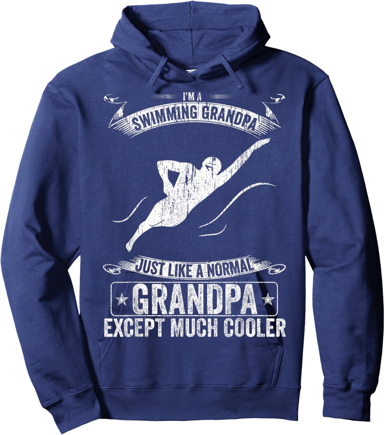I'm A Swimming Grandpa Just Like A Normal Except Much Cooler Hoodie - Hoodie | Navy