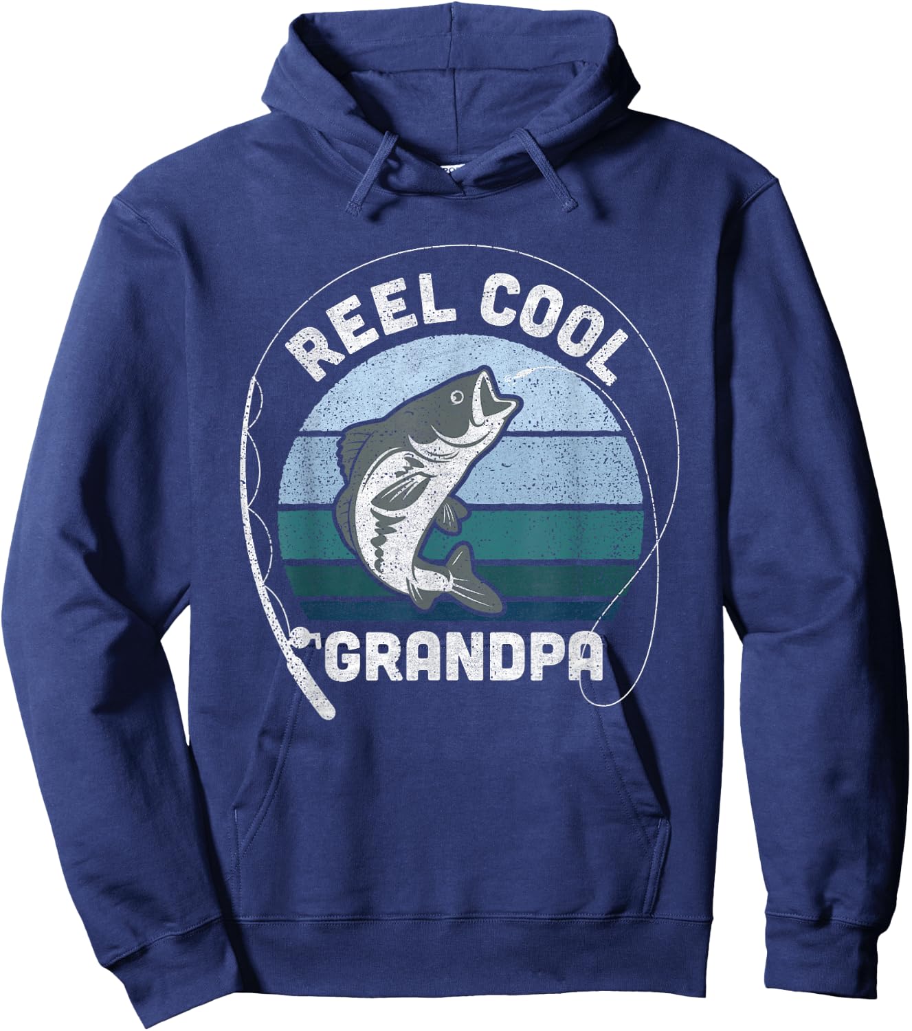 Funny Reel Cool Grandpa Fishing Fathers Day Hoodie - Hoodie | Navy