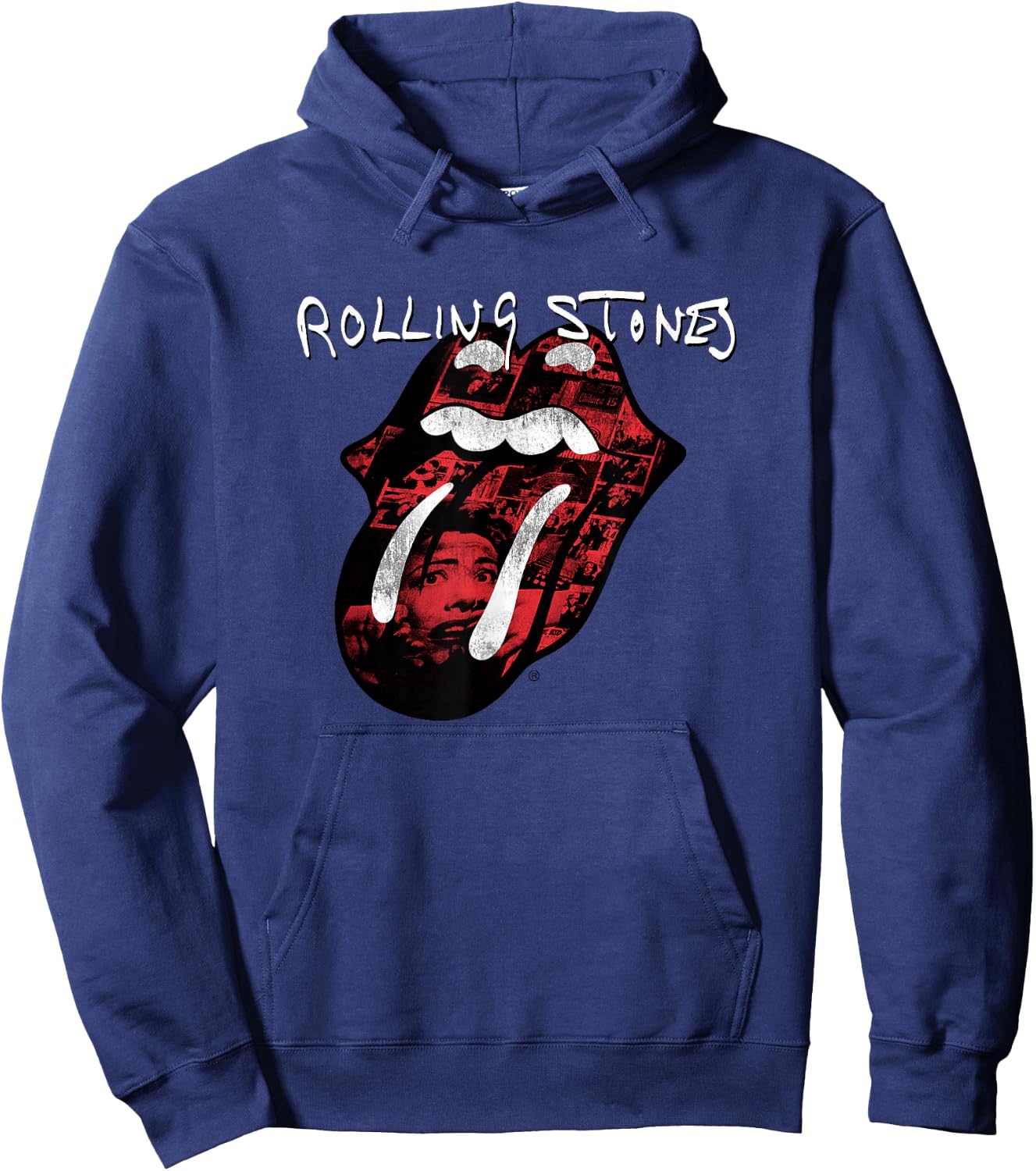 The Rolling Stones Exile Collage Tongue Hoodie - Hoodie | Navy