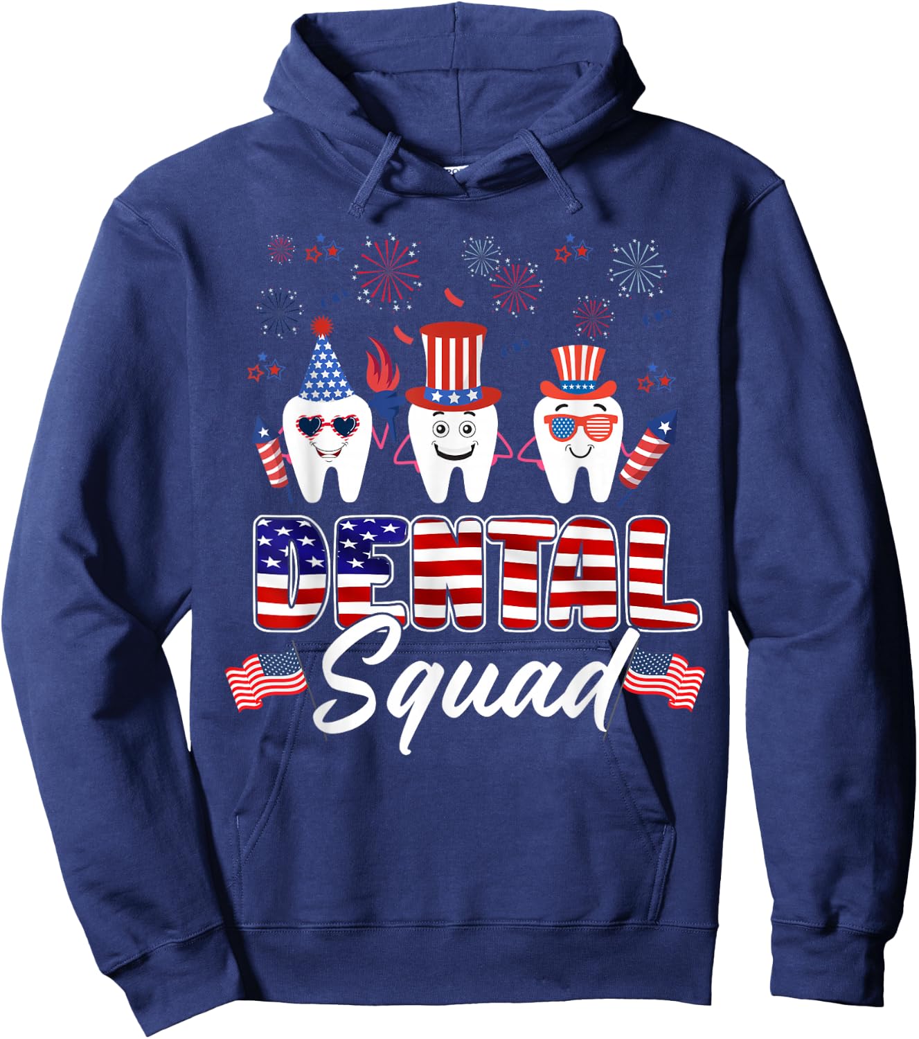 Tooth Dental Squad 4th Of July Dental Assistant Costume Hoodie - Hoodie | Navy