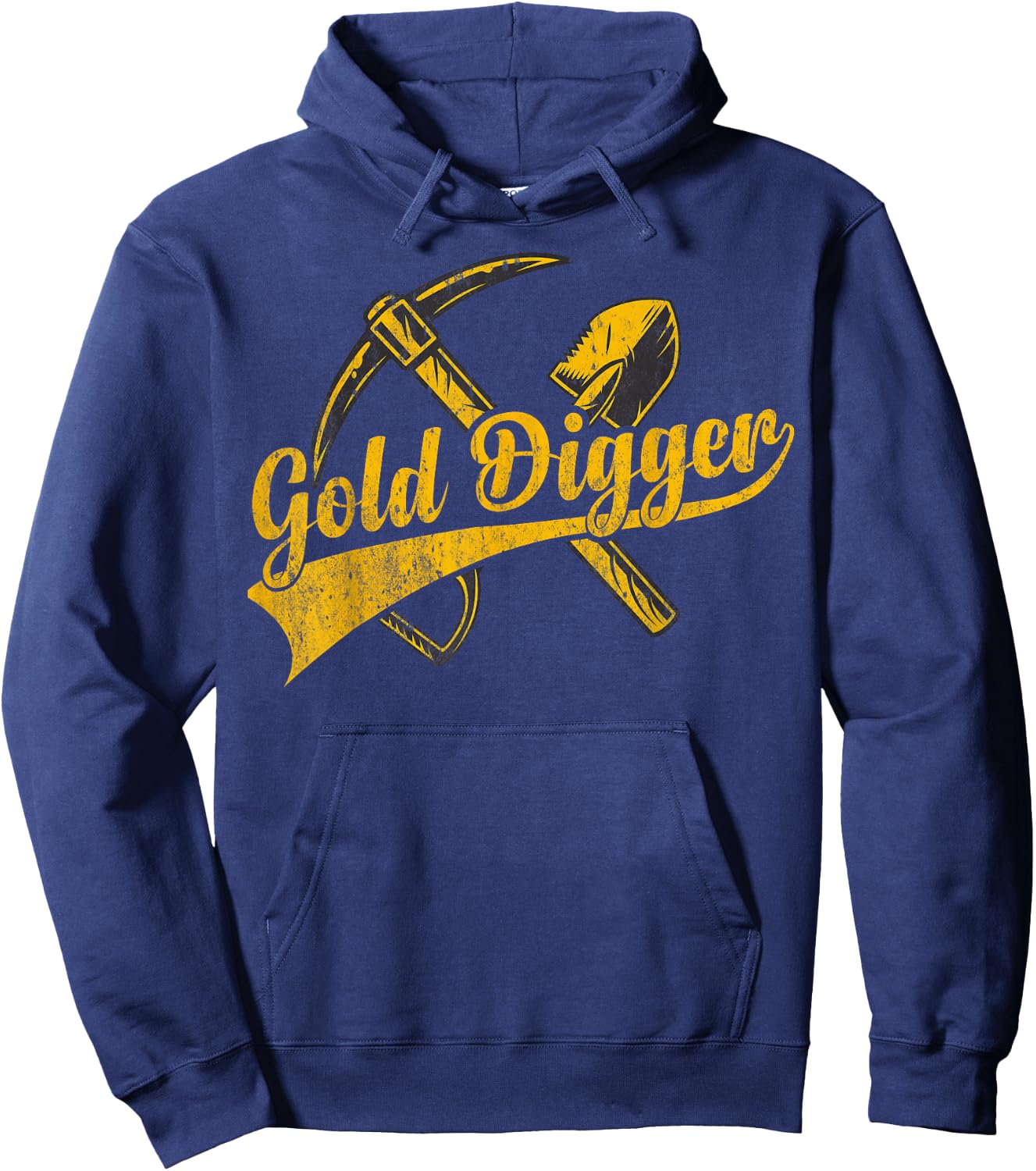 Gold plaque with crossed pick and shovel gold digger Hoodie - Hoodie | Navy