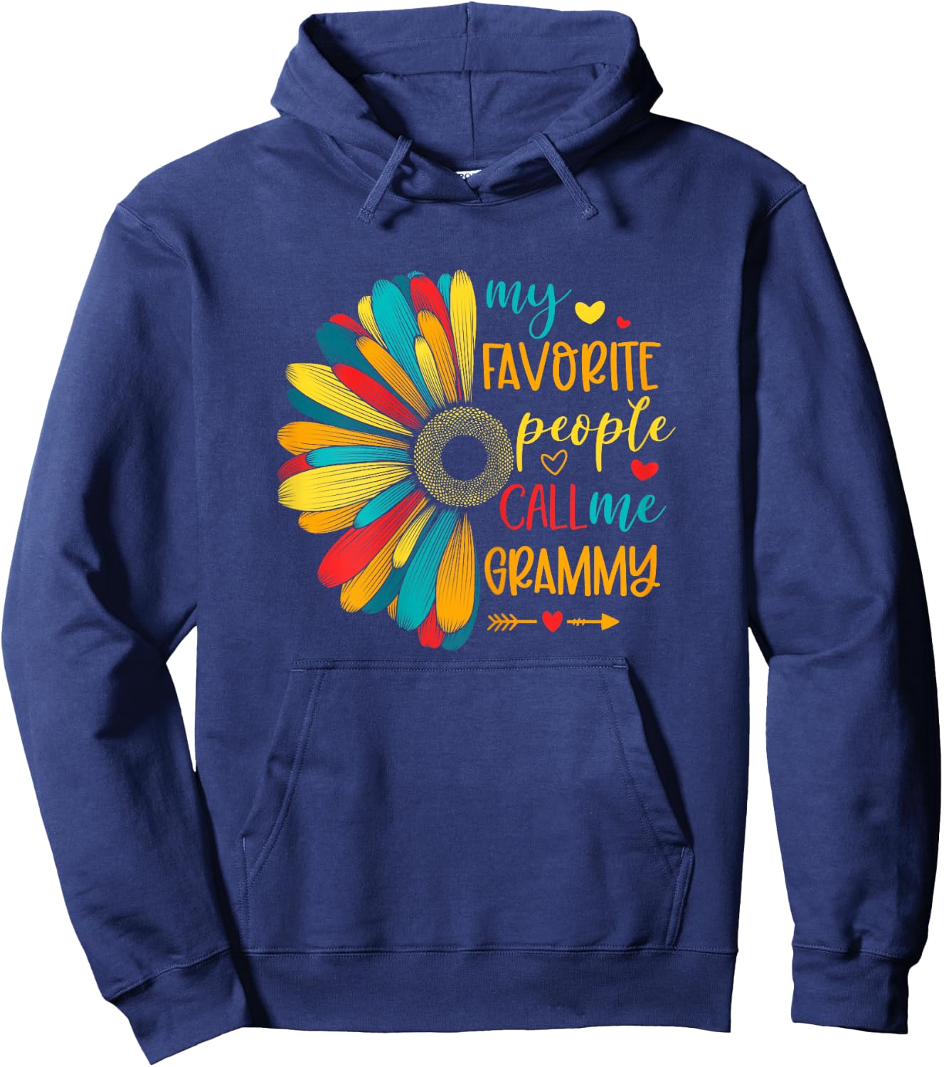 My Favorite People Call Me Grammy Sunshine Sunflower Hoodie - Hoodie | Navy