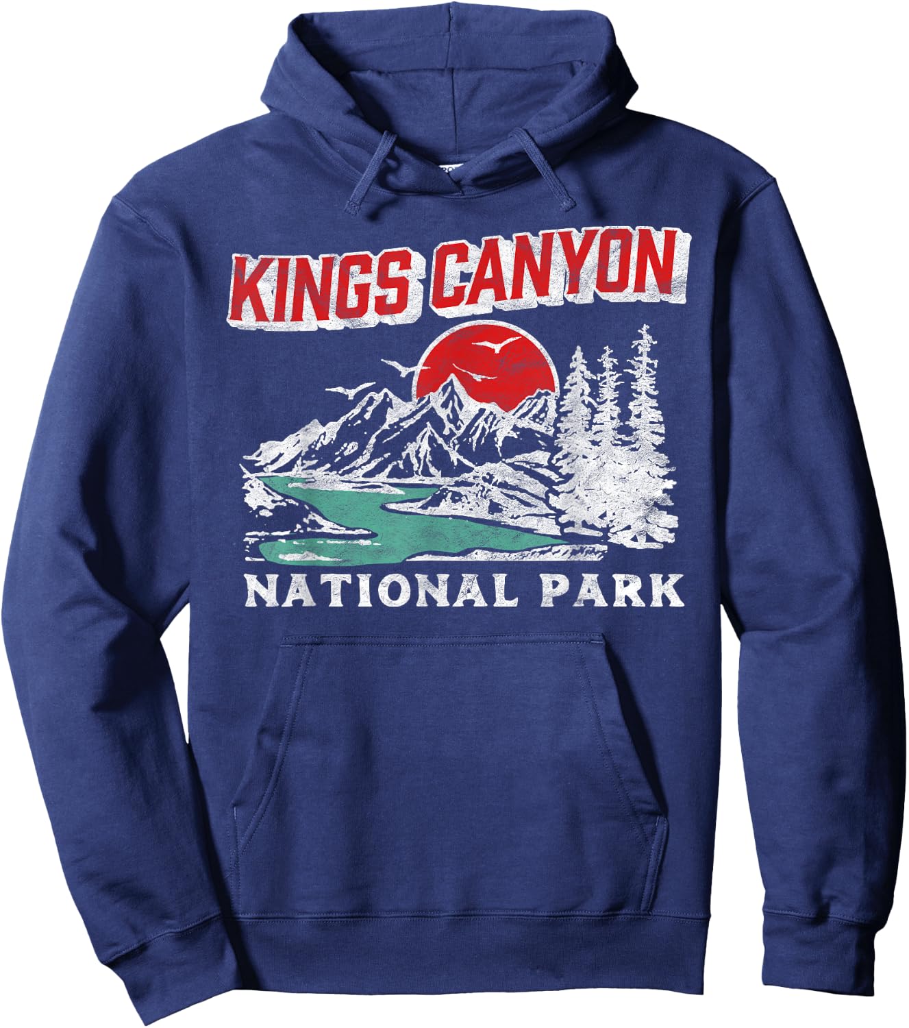 Vintage Kings Canyon National Park 80s California Retro Hoodie - Hoodie | Navy