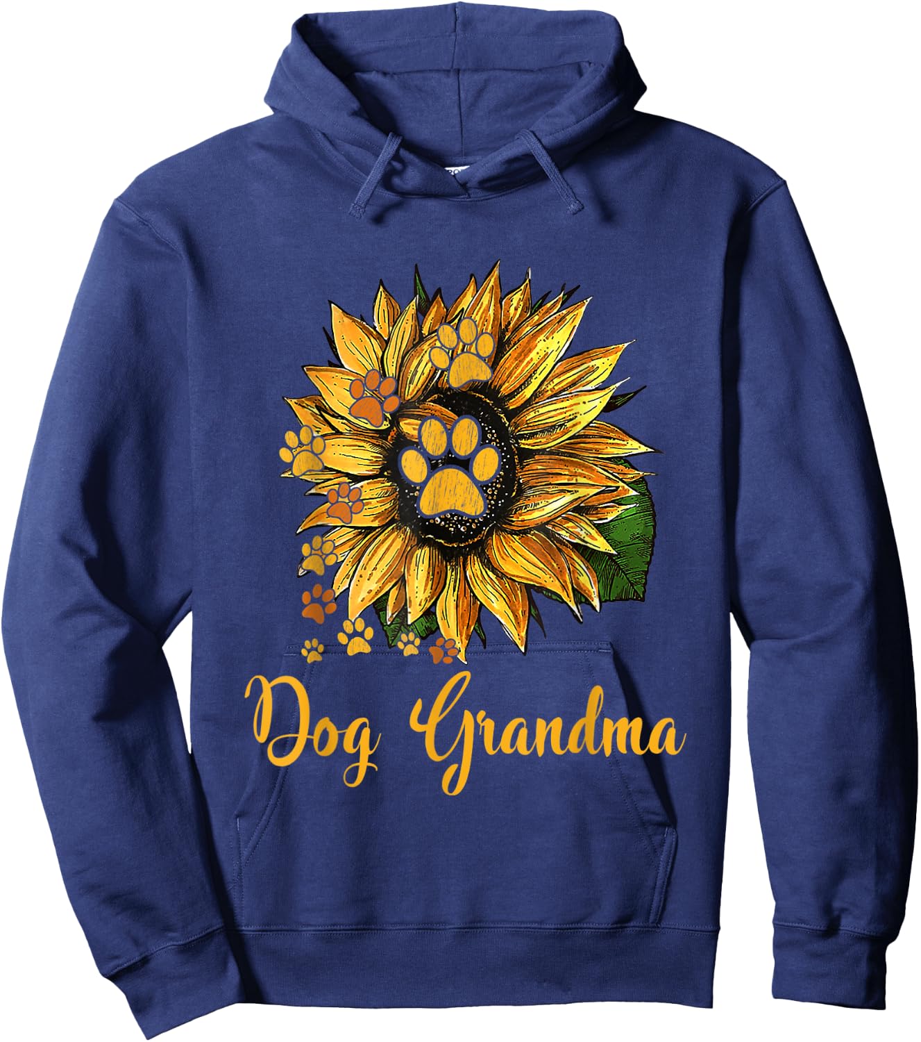 Dog Grandma Sunflower Shirt Funny Cute Family Gifts Apparel Hoodie - Hoodie | Navy