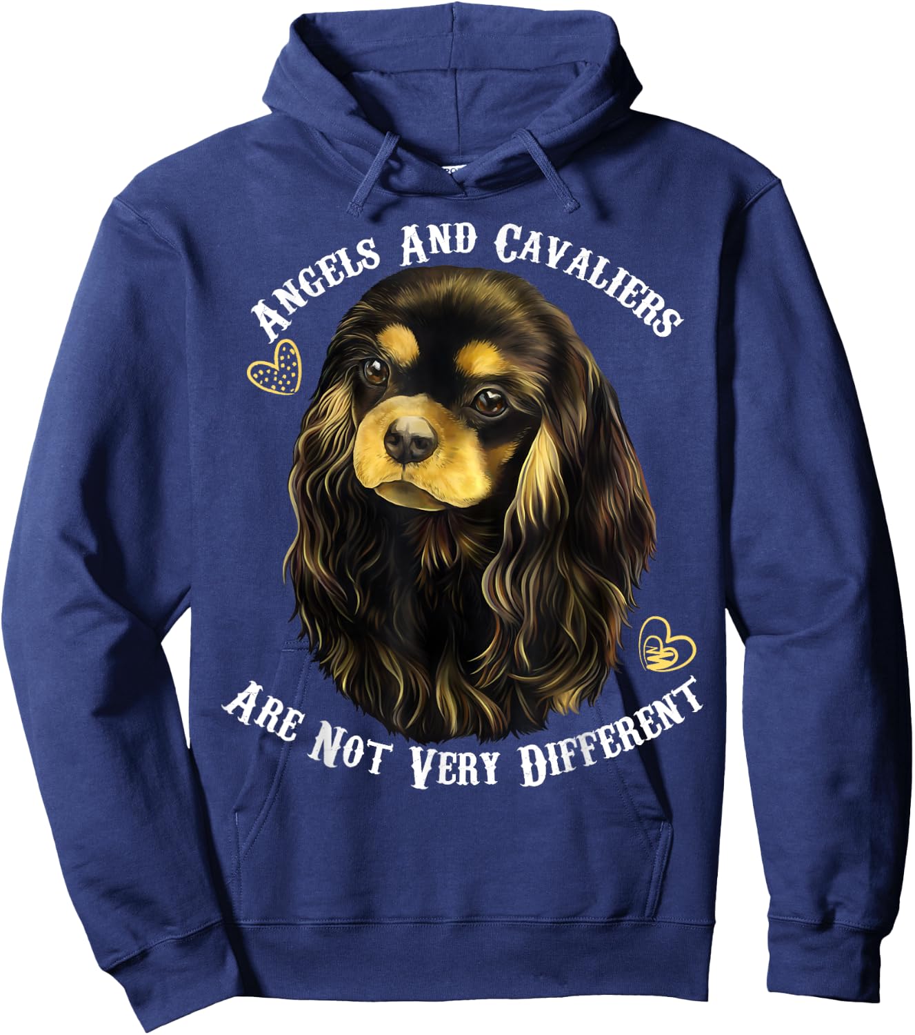 Cavalier King Charles Spaniel Black and Tan Hoodie - Hoodie | Navy