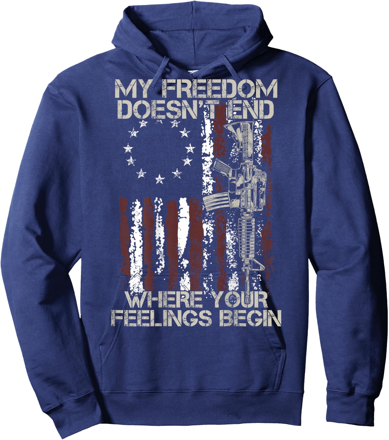 My Freedom Doesn't End Where Your Feelings Begin (on back) Hoodie - Hoodie | Navy