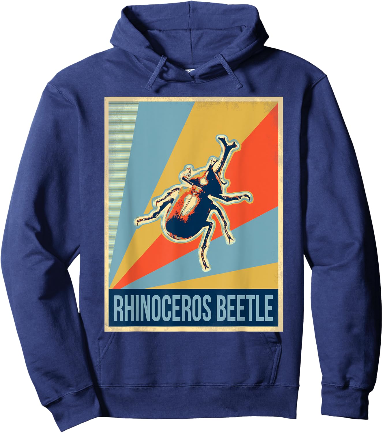 Vintage Rhinoceros Beetle T Shirt Hoodie - Hoodie | Navy