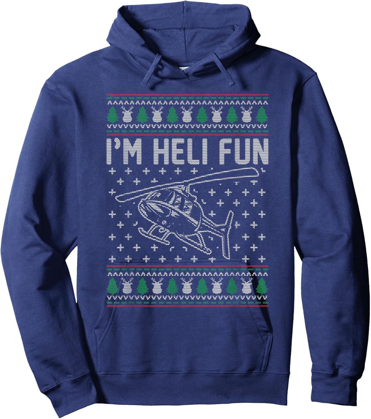 Helicopter Ugly Christmas Funny Pilot Christmas Holiday Gift Hoodie - Hoodie | Navy