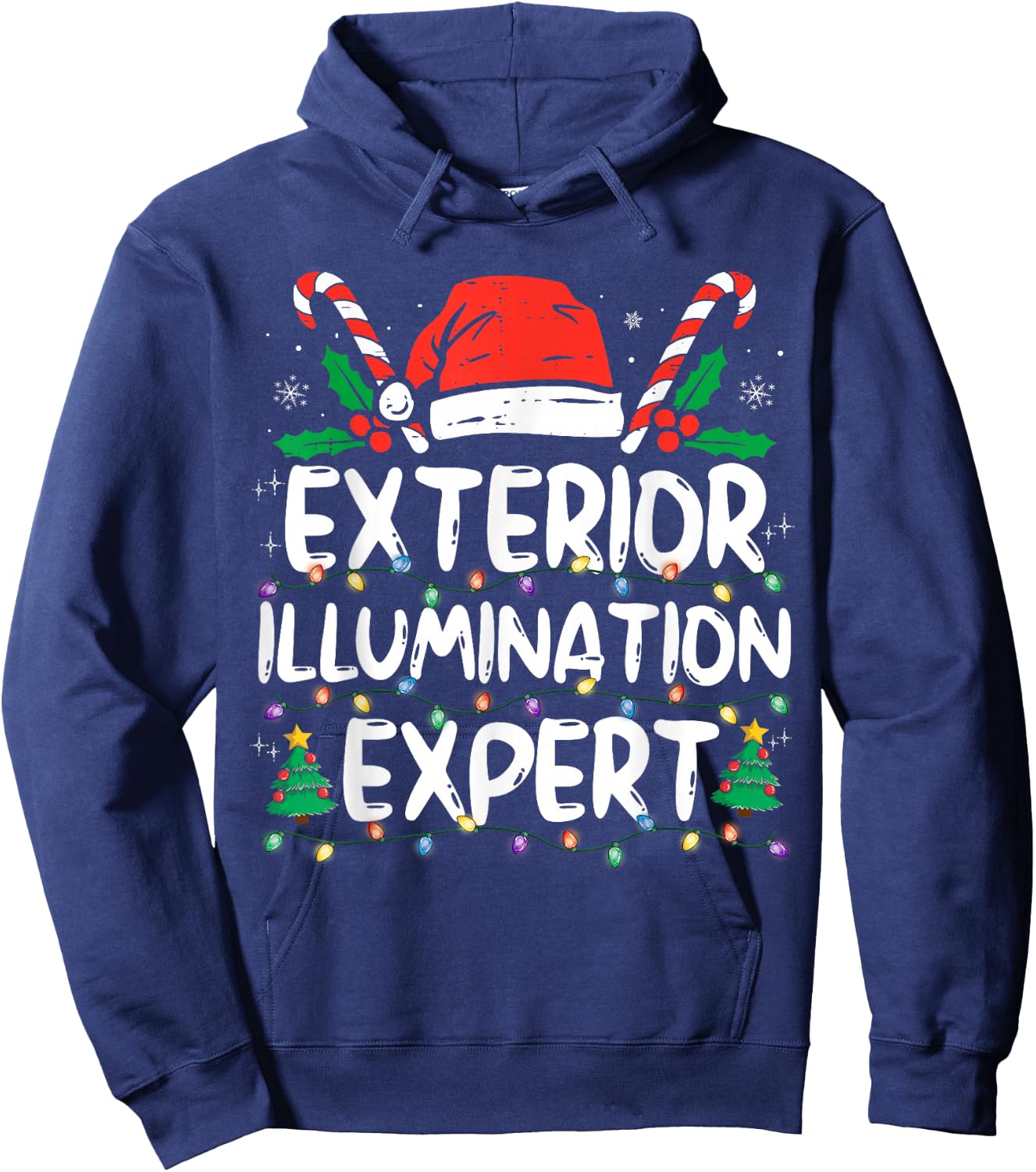 Exterior Illumination Expert Christmas Light Family Xmas Hoodie - Hoodie | Navy