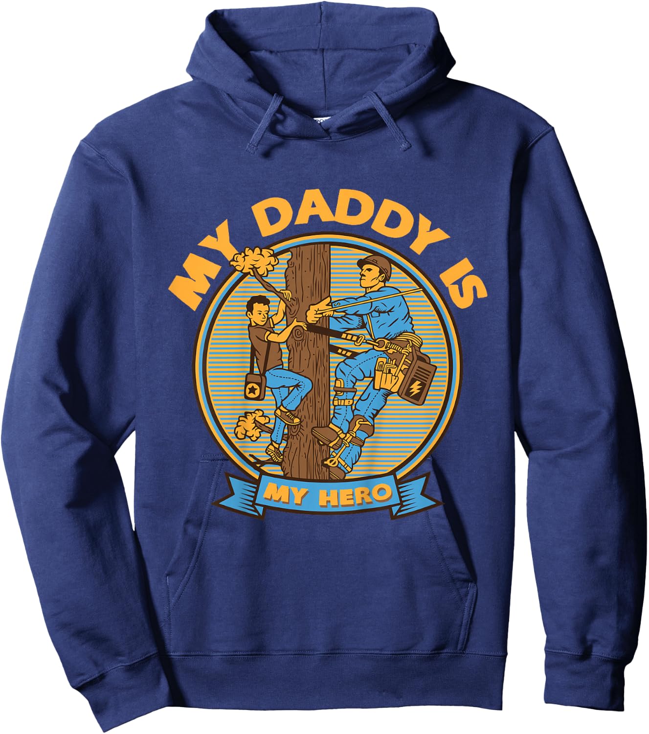 Kids My Daddy Is My Hero - Lineman Hoodie - Hoodie | Navy