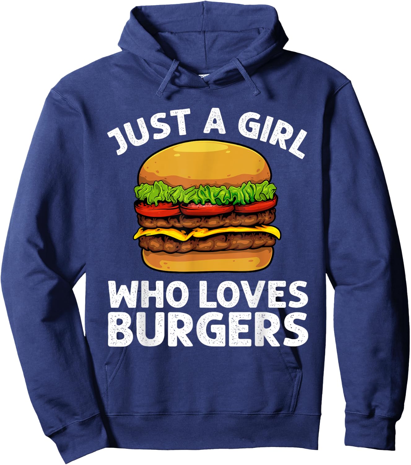 Cool Burger Art For Girls Women Hamburger Cheeseburger Lover Hoodie - Hoodie | Navy