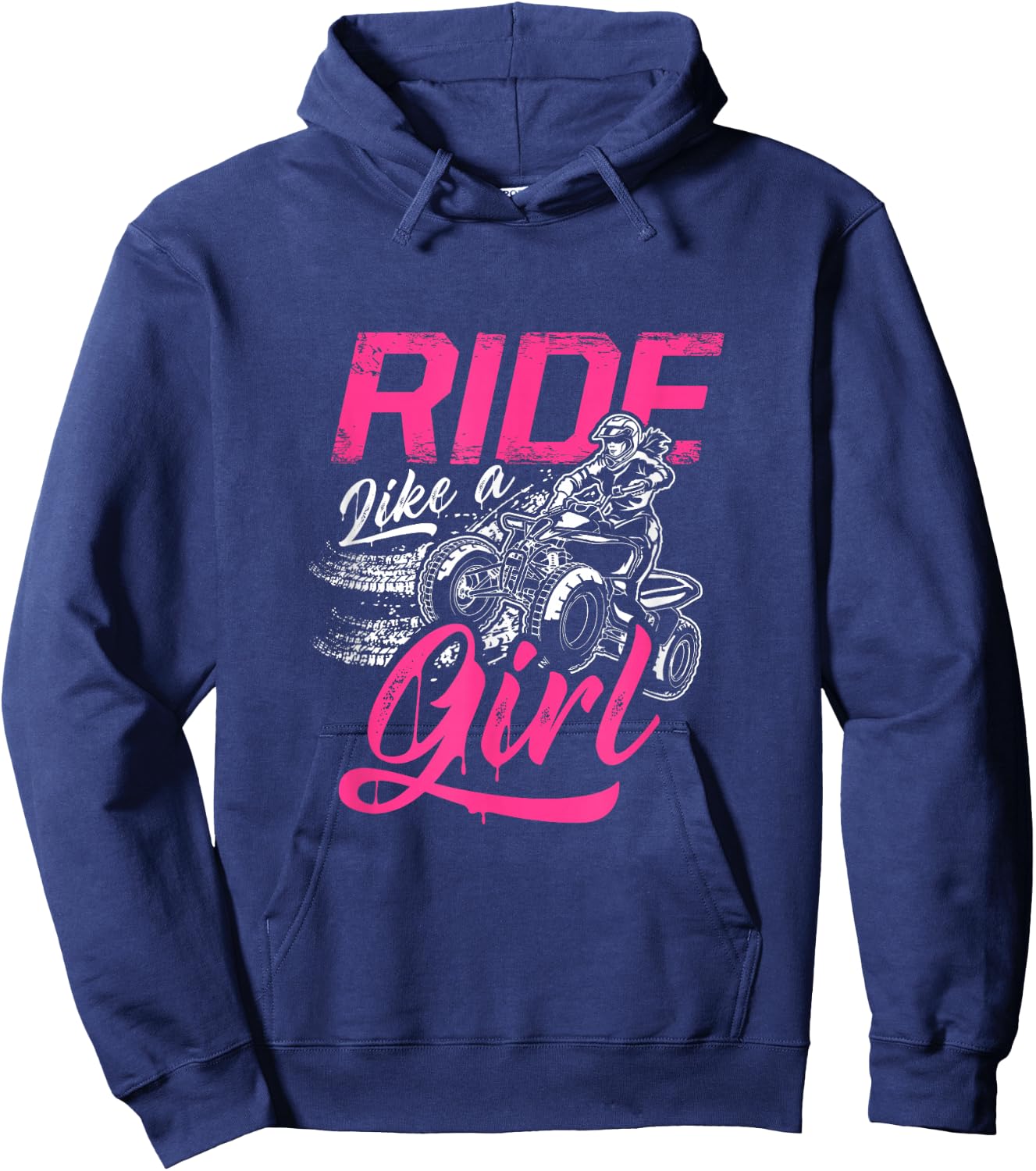 Ride Like A Girl ATV Lover Quad Bike Biker Hoodie - Hoodie | Navy
