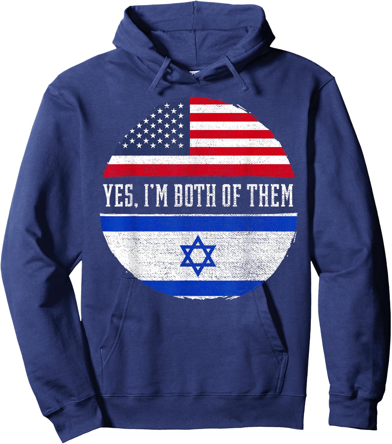 Half American Half Israeli USA Flag Israel Heritage DNA Hoodie - Hoodie | Navy