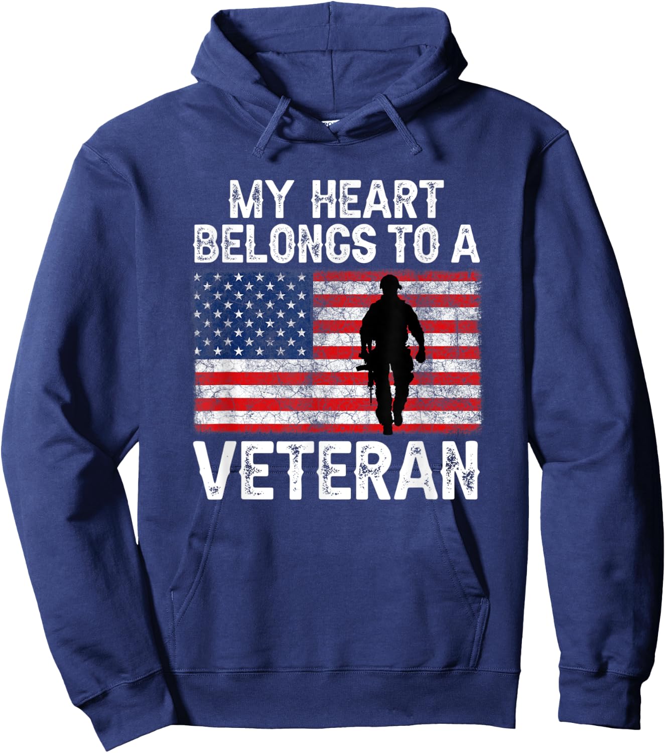 My Heart Belongs To A Veteran Army Veteran Fathers Day Hoodie - Hoodie | Navy
